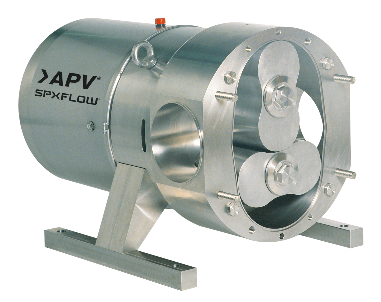 APV DW Rotary Lobe Pump, Open Rotor View on Transparent Background