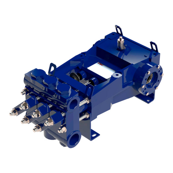 TechnipFMC L06 Series Piston Bean Pump, Blue in Colour, Side View, White Background