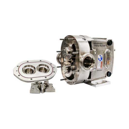 SPXFlow Waukesha Cherry-Burrell Universal 1 Series Positive Displacement Pump, Metallic, Transparent Background